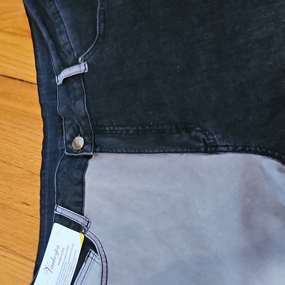 Dark Blue & Gray Patchwork Jeans, Sz XXL Stretch, Skinny, NWT - Picture 4 of 12